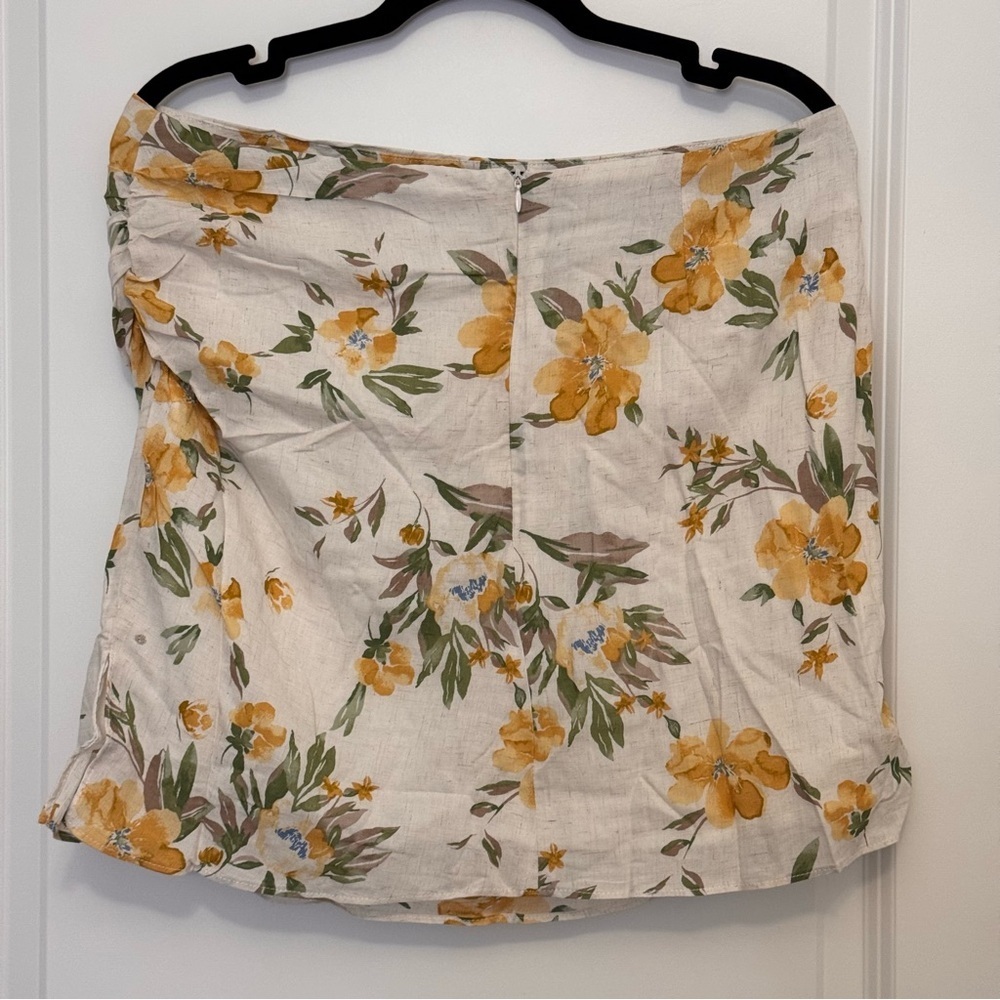 Sage Floral Mini Skirt in Yellow and Green - Picture 2 of 3